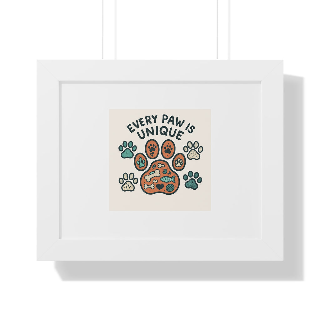 Framed Pet Lovers Poster, Unique Dog Paw Wall Art - PawsFusion-Lifestyle-Image