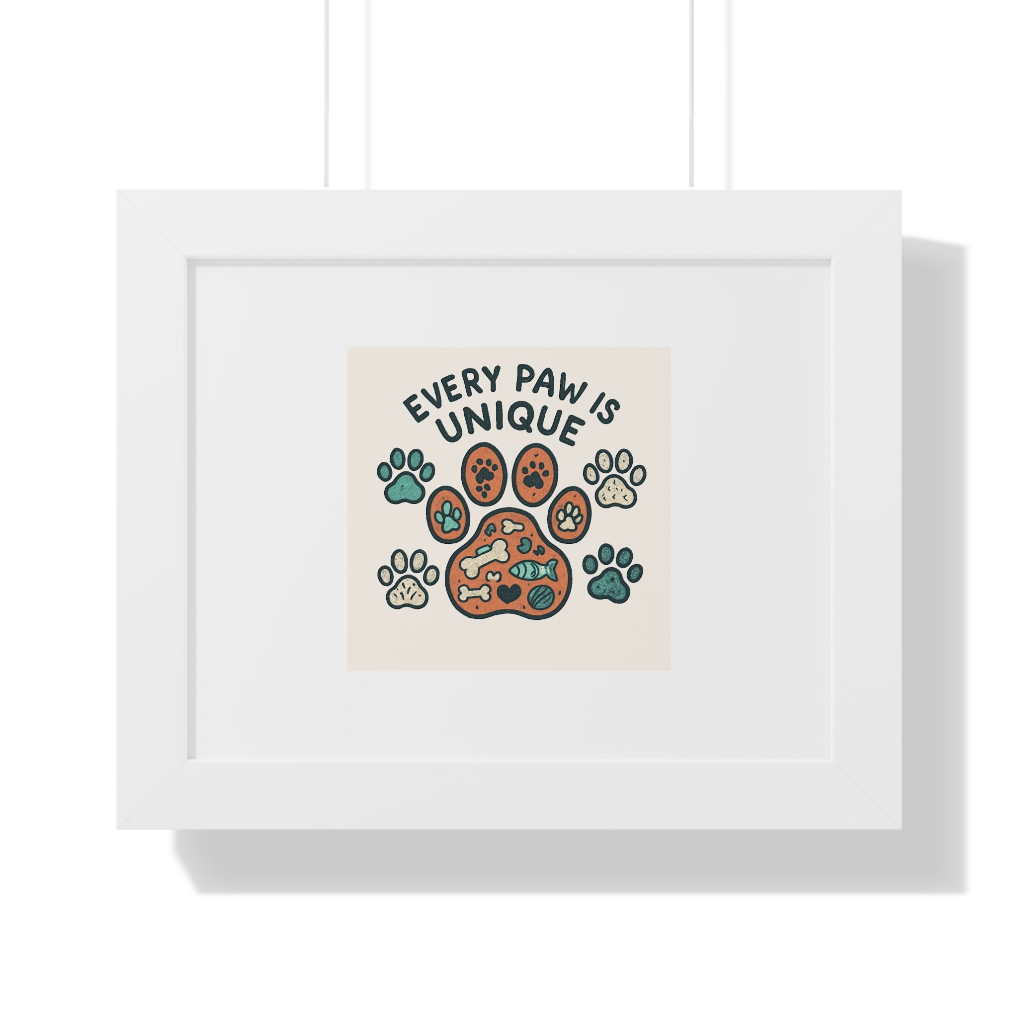 Framed Pet Lovers Poster, Unique Dog Paw Wall Art - PawsFusion-Lifestyle-Image