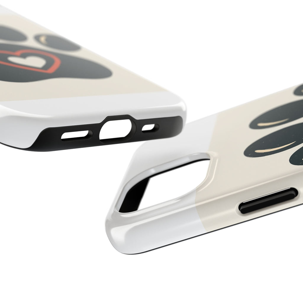 Paw Print Tough Phone Case, Pet Lover Gift, Customizable Dog Phone Cover - PawsFusion