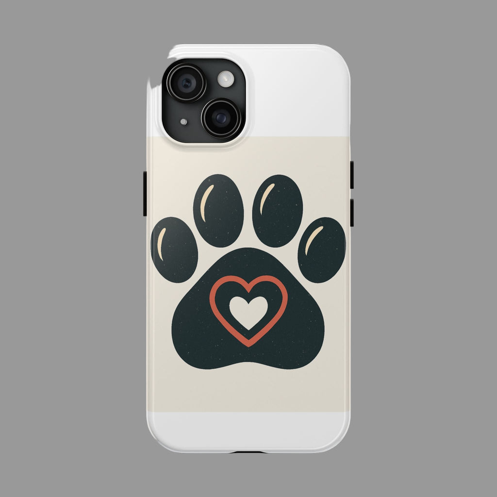 Paw Print Tough Phone Case, Pet Lover Gift, Customizable Dog Phone Cover - PawsFusion