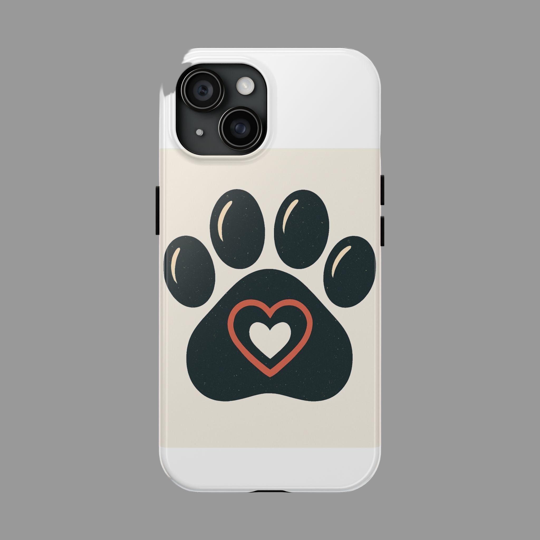 Paw Print Tough Phone Case, Pet Lover Gift, Customizable Dog Phone Cover - PawsFusion