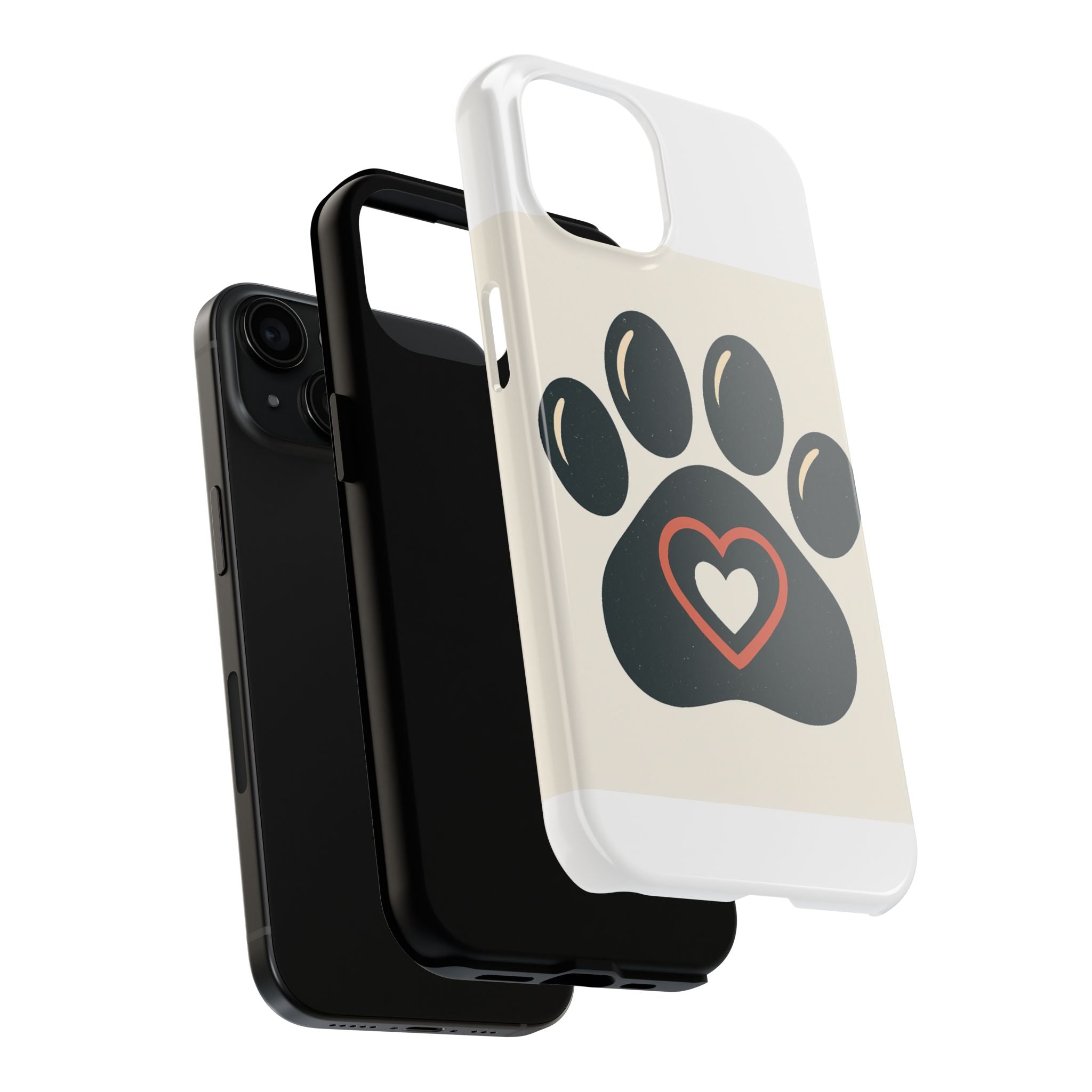 Paw Print Tough Phone Case, Pet Lover Gift, Customizable Dog Phone Cover - PawsFusion