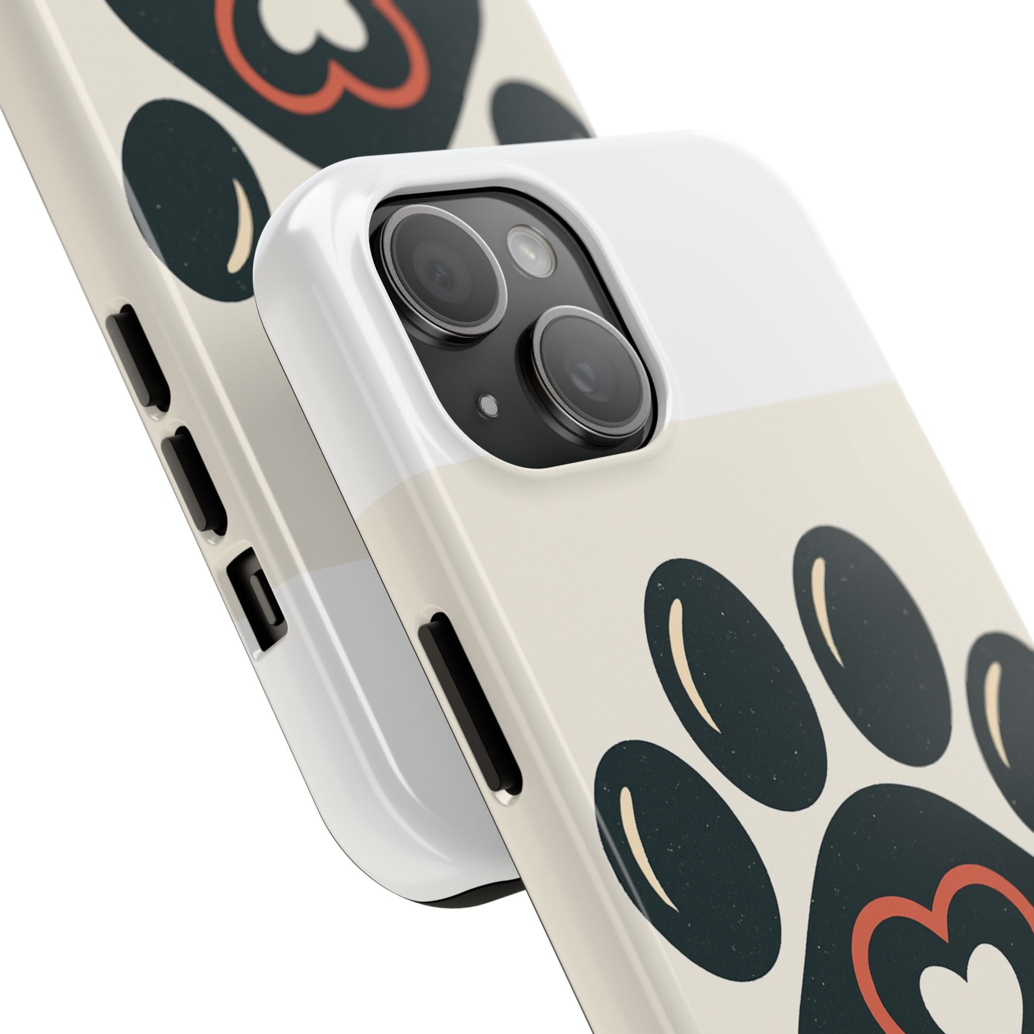 Paw Print Tough Phone Case, Pet Lover Gift, Customizable Dog Phone Cover - PawsFusion