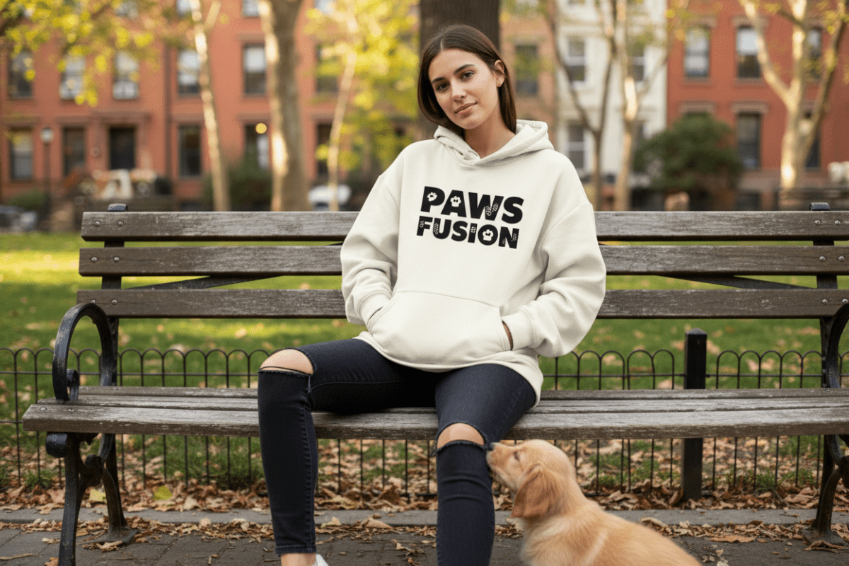 Paws Fusion Hooded Sweatshirt - Pet Owner Hoodie - PawsFusion-Lifestyle-Image