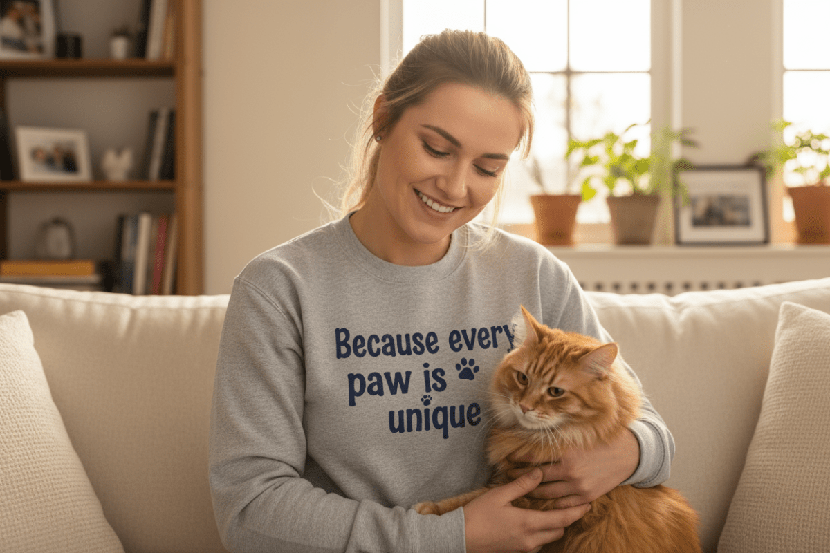 Unique Paw Love Unisex Hoodie, Pet Lover Gift, Comfy fit - PawsFusion-Lifestyle-Image